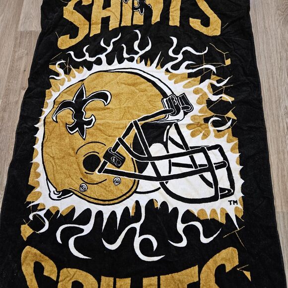 Vtg 90s New Orleans Saints NFL Beach Towel 1996 - Picture 3 of 9